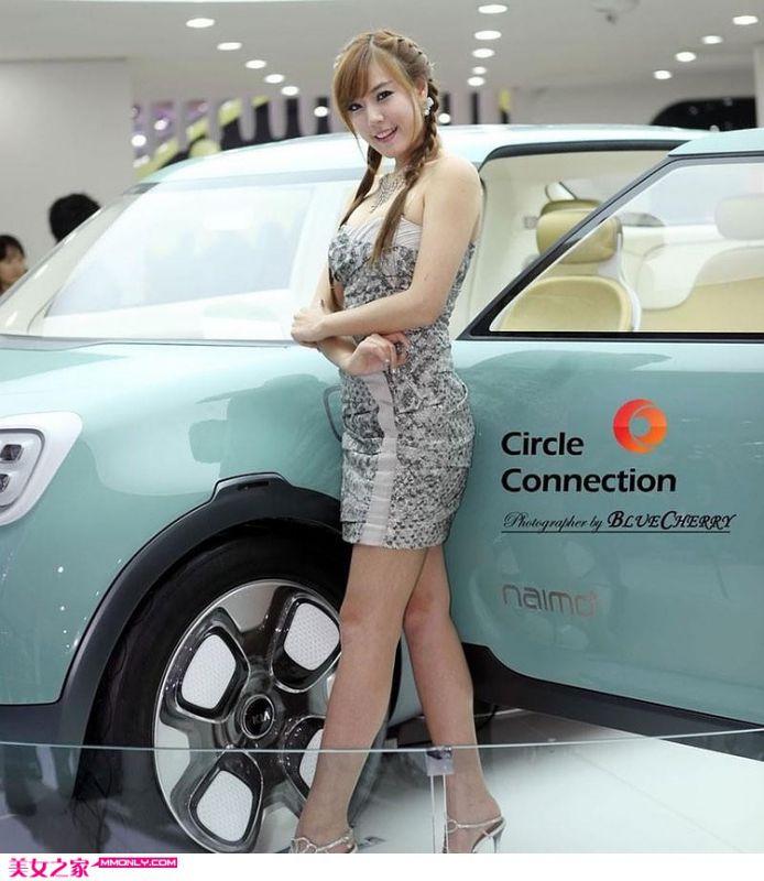 韩国年末大型车展上迷人车模写真