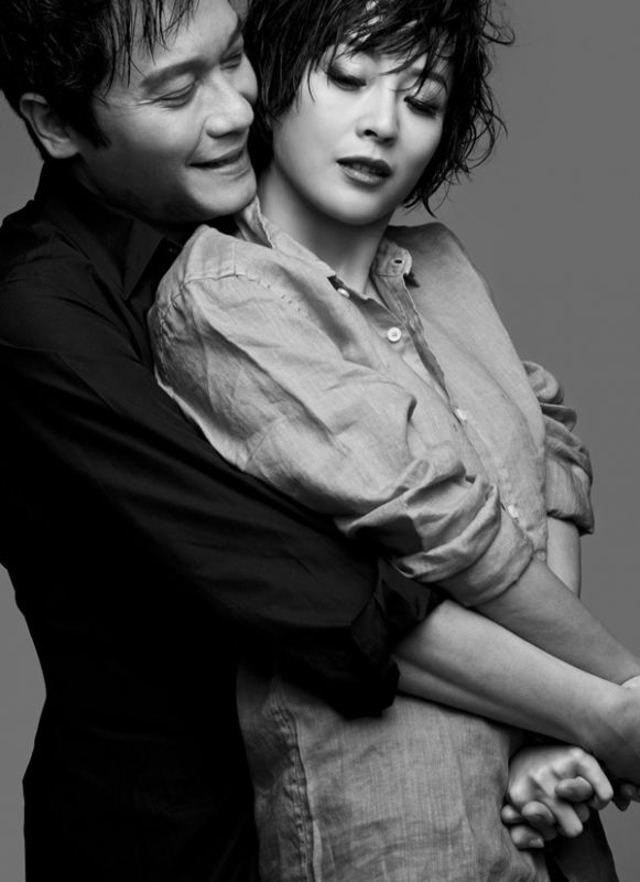 罗嘉良与妻子苏岩黑白写真