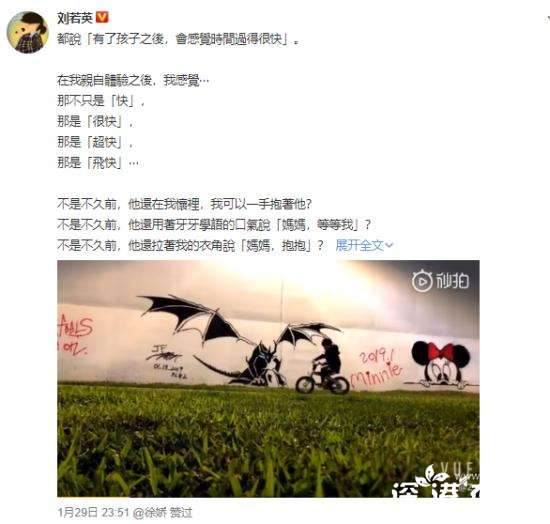 刘若英晒视频为儿子庆生 网友：时间真的是转瞬即逝