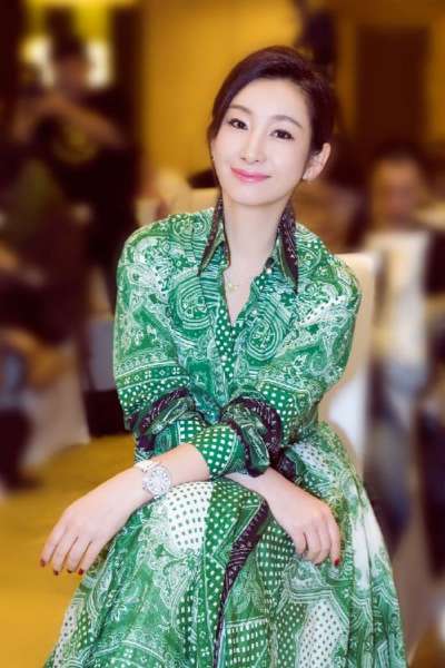 秦海璐出席《楼外楼》北京见面会 绿色碎花裙尽显优雅女性特质